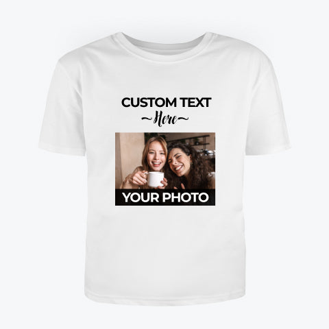 Personalized Photo & Slogan Text T-shirt