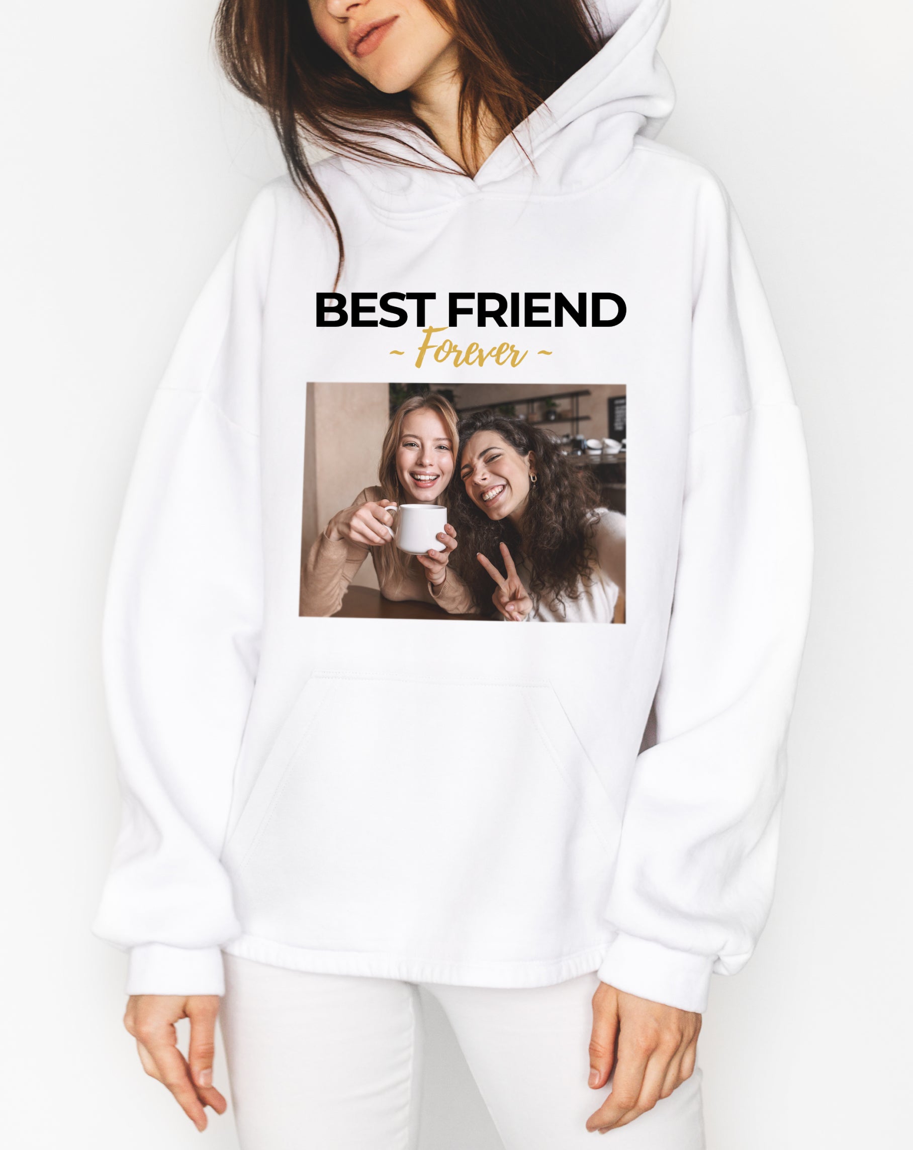 Personalized Photo and Slogan Text Hoodie