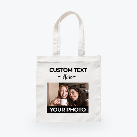 Personalized Photo & Text Tote Bag