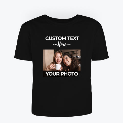 Personalized Photo & Slogan Text T-shirt