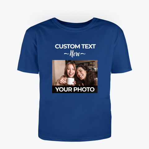 Personalized Photo & Slogan Text T-shirt