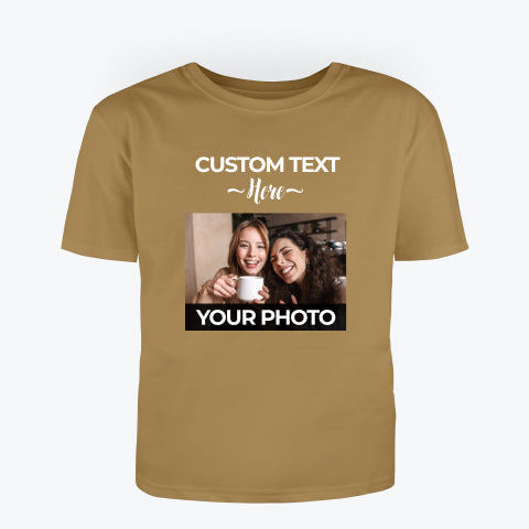 Personalized Photo & Slogan Text T-shirt